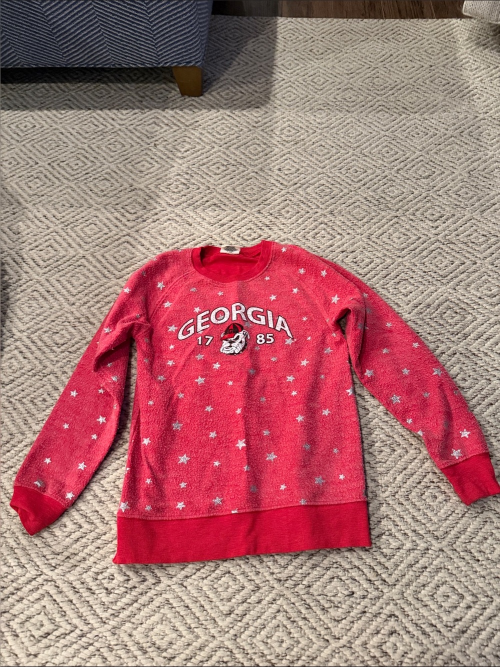 Georgia Red Kids Sweatshirt with Star Print